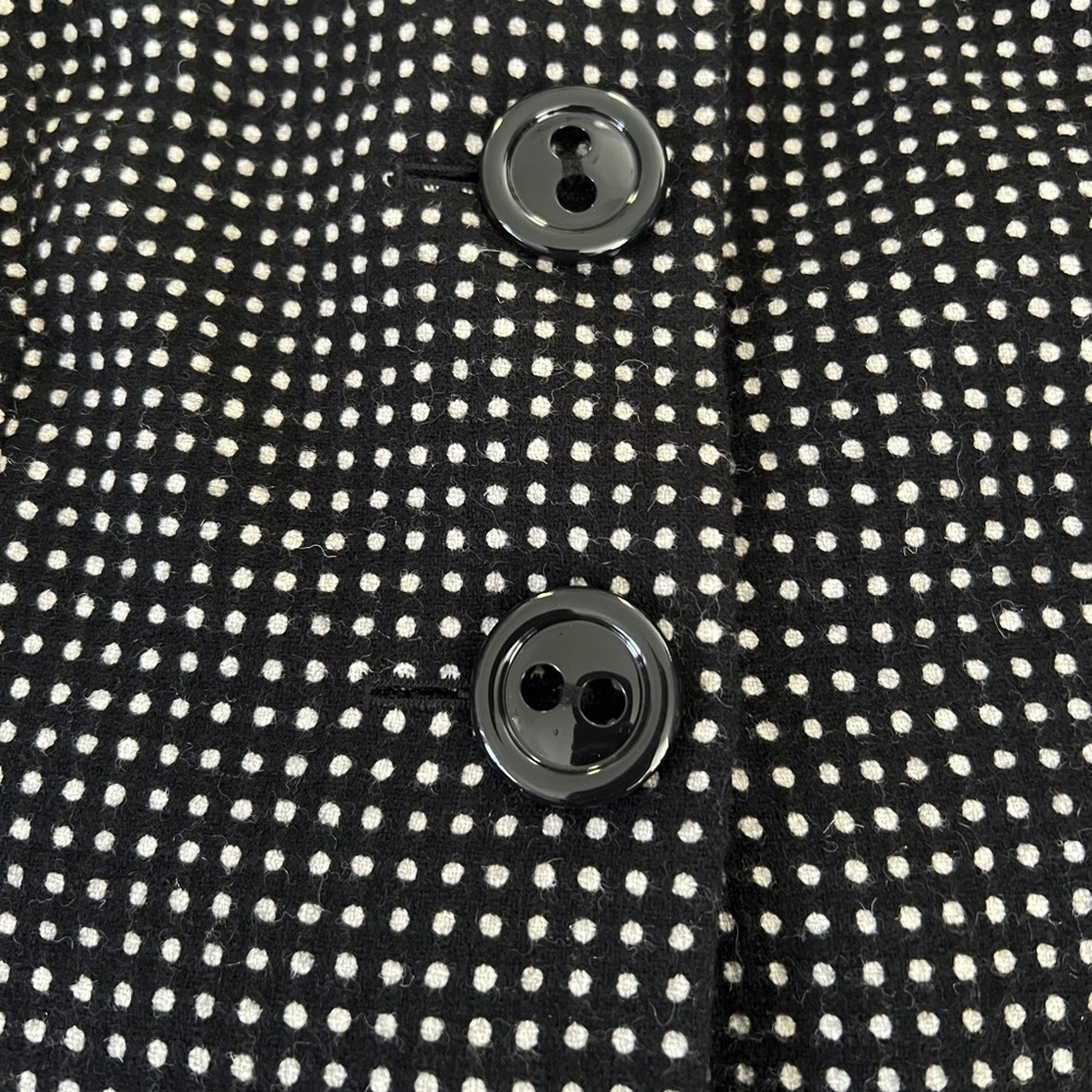 Ann Taylor Petite Blazer Women Polka Dot Size 10P Black/White Polyester Preowned - Picture 5 of 13